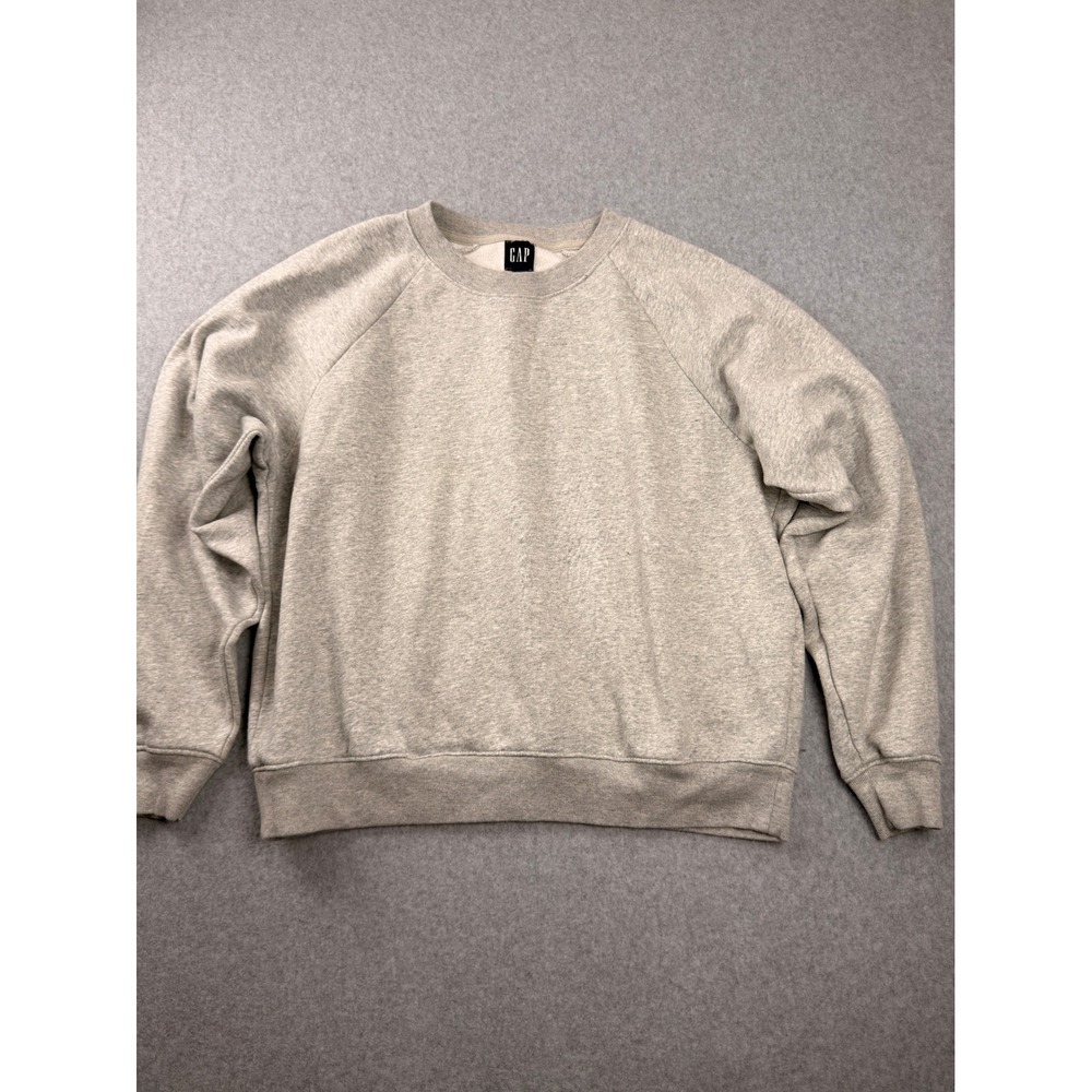 Gap Mens Heather Gray Raglan Sleeve Crewneck Sweatshirt Medium Fleece Lined
